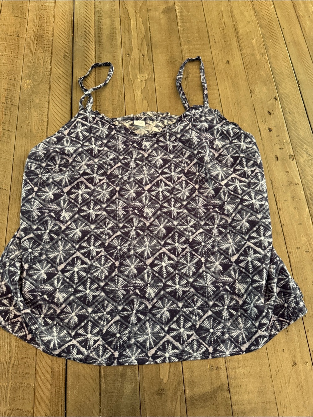 Old Navy Blue Printed Spaghetti Strap Camisole